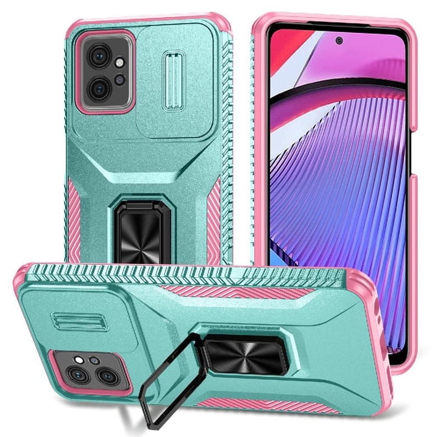 Funda Armada para Motorola Moto G Power 2023 con Tapa Deslizante y Soporte Magnético Giratorio Verde