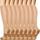 thumbnail image 1 of suxuMhao Calcetines Deportivos, Calcetines de Running Calcetines hasta la Rodilla Calcetines de Fitness Calcetines hasta la Pantorrilla, Calcetines Suaves de Longitud Media, Negro y Blanco, Talla, 1 of 2