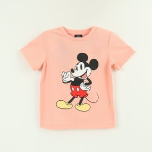 Polera Manga Corta Niño Damasco Back Print Mickey Disney