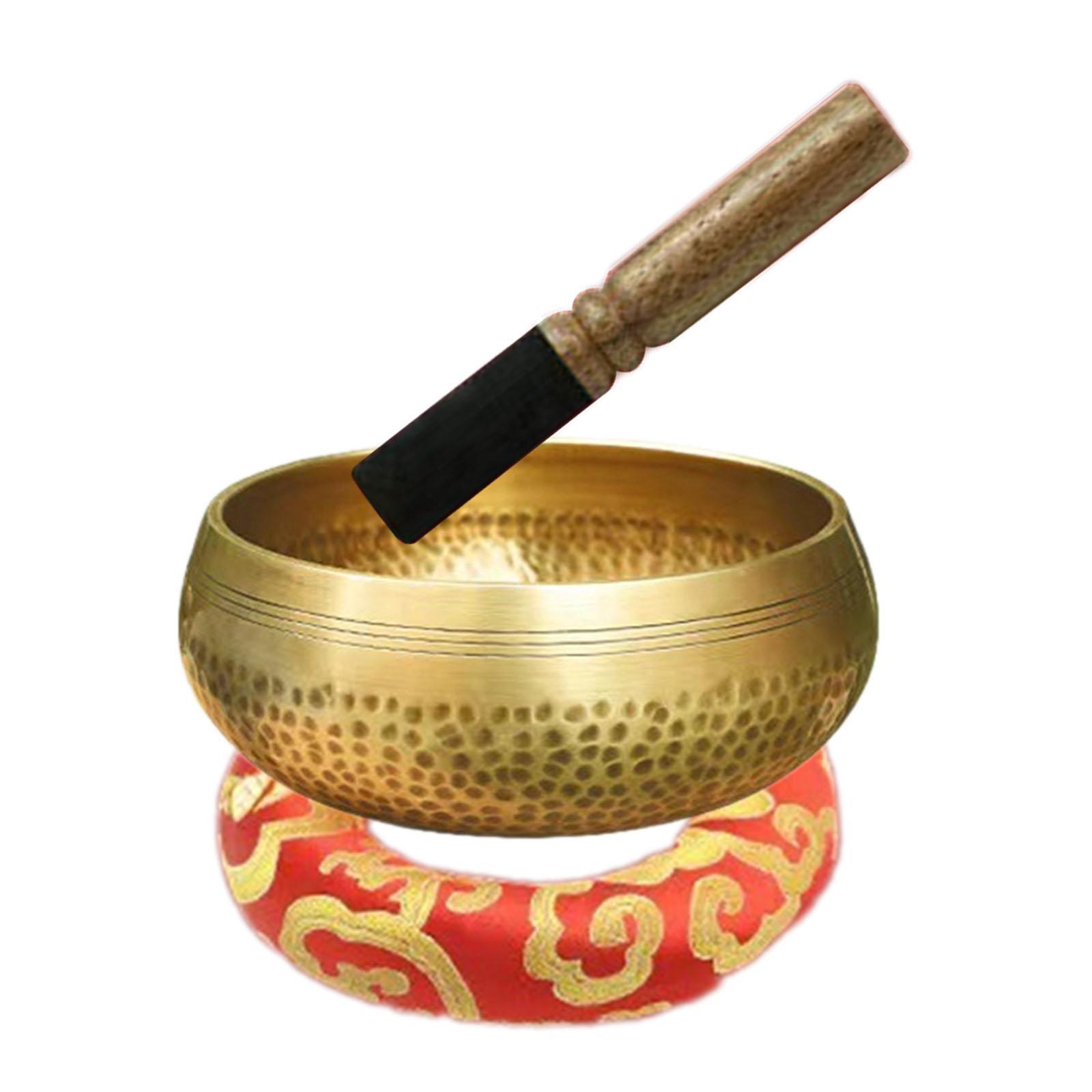 Magideal - - Juego De Cuencos Tibetanos, Cuenco De Meditación, Estable, Para Entusiastas De La Meditación, Portátil, Versátil, Con Cojín, Palo De Madera, Cuenco 155 Cm