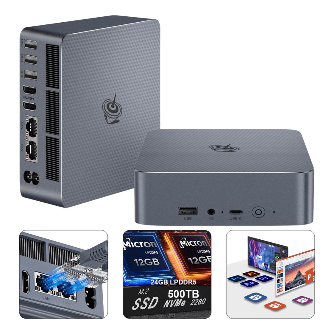 Genérico - Mini Pc Beelink Eqi12 Intel Core 1220p 24gb 500gb Dual Lan