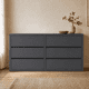 thumbnail image 1 of Cómoda "Arauco" 6 Cajones Mueble de Pino Natural Minimalista - Gris Grafito - 150x40x90 cm, 1 of 3