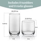 thumbnail image 3 of Set de vasos Libbey Ascent, 480 ml, y Rocks, 390 ml, 16 unidades, 3 of 6