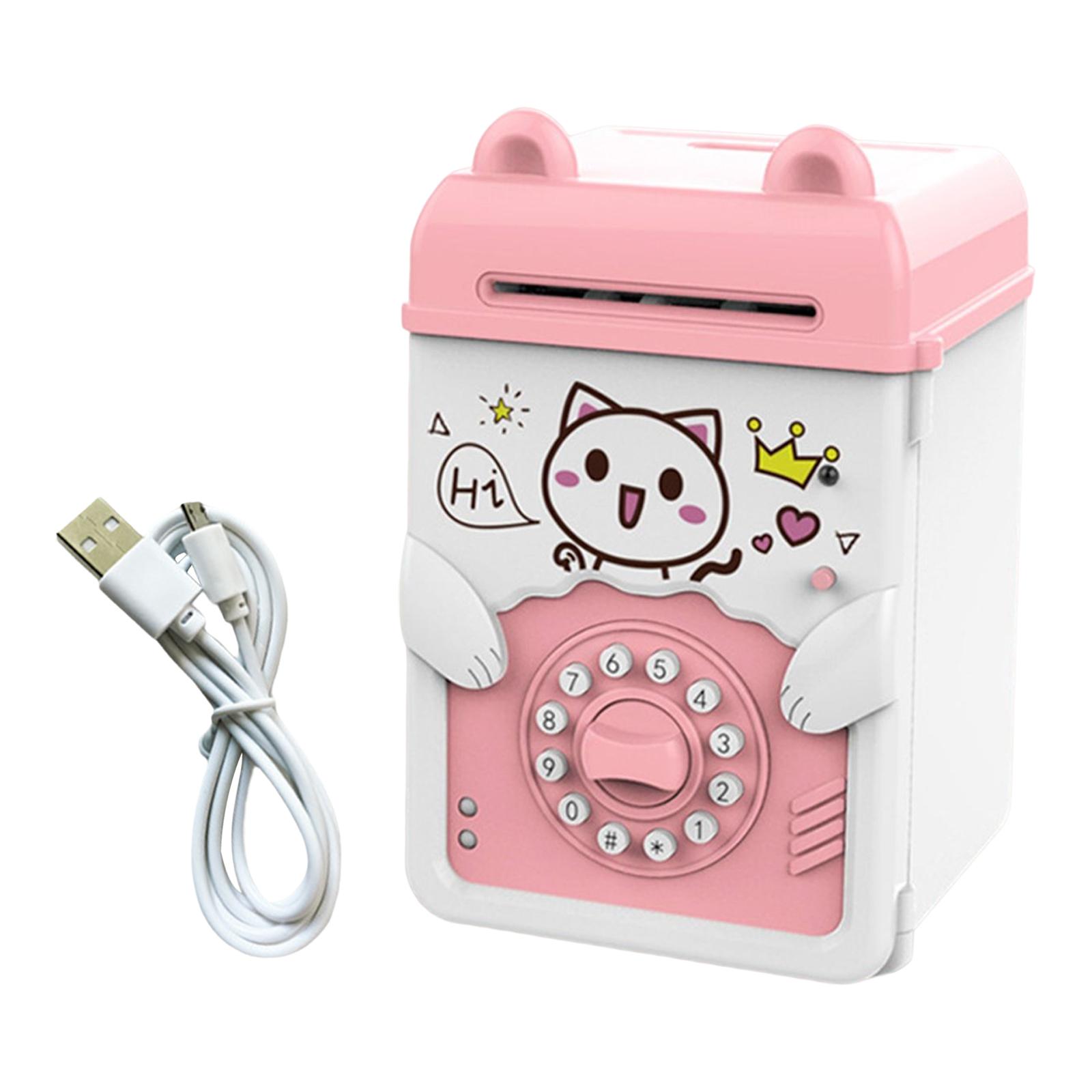 Magideal - Mini Banco Electrónico De Juguete Backtonatureau, Duradero, Con Código De Contraseña Y Cerradura, Juguete De Regalo Lindo Gato