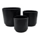 thumbnail image 2 of Set 3 Maceteros Maceta De Ceramica Negro Con Lineas Cuadrada negro, 2 of 8