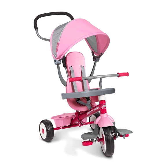 Tricycle Radio Flyer 4 en 1 Stroll 'N Trike rosa para 1 a 5 años