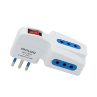 Enchufe Triple Con Switch 2P + T 10A 250V Blanco Philco
