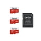 thumbnail image 1 of Tarjeta micro SD Lexar de 32 GB, paquete de 3 con adaptador de hasta 100 MB/s, 1 of 7