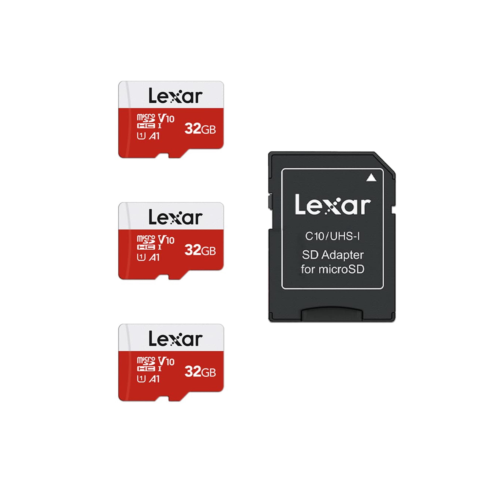 Tarjeta Micro Sd Lexar De 32 Gb, Paquete De 3 Con Adaptador De Hasta 100 Mb/s