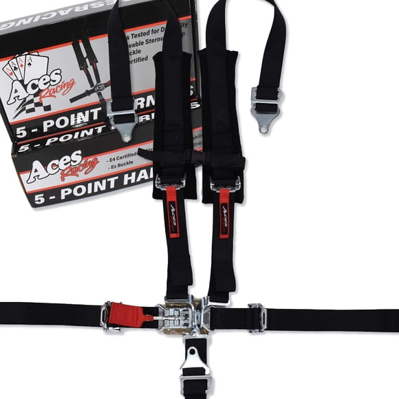 Arnés AAAA Aces Racing 5 puntos 5 cm negro