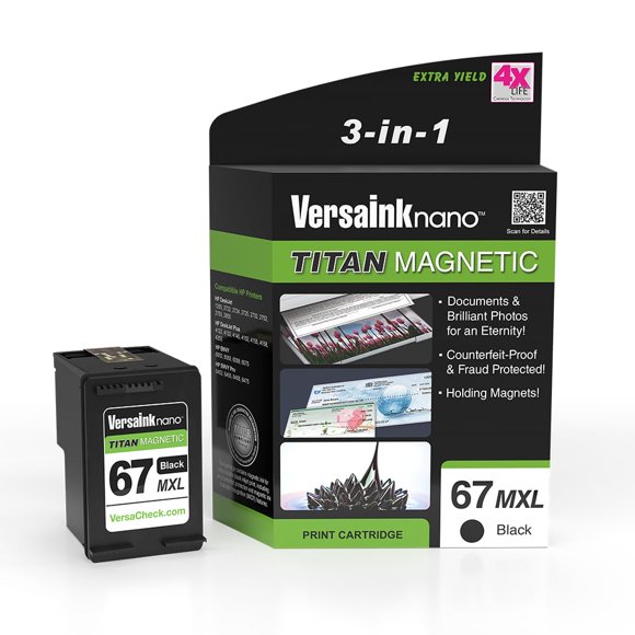 Cartucho de tinta Versaink-nano HP 67 MXL Titan-Magnetic Black