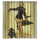 thumbnail image 1 of Cortina de ducha con diseño de caniche Pin Up Retro Rover Poodle Parade, juego de cortinas de baño con ganchos, tamaño 60 x 72 pulgadas, 1 of 3