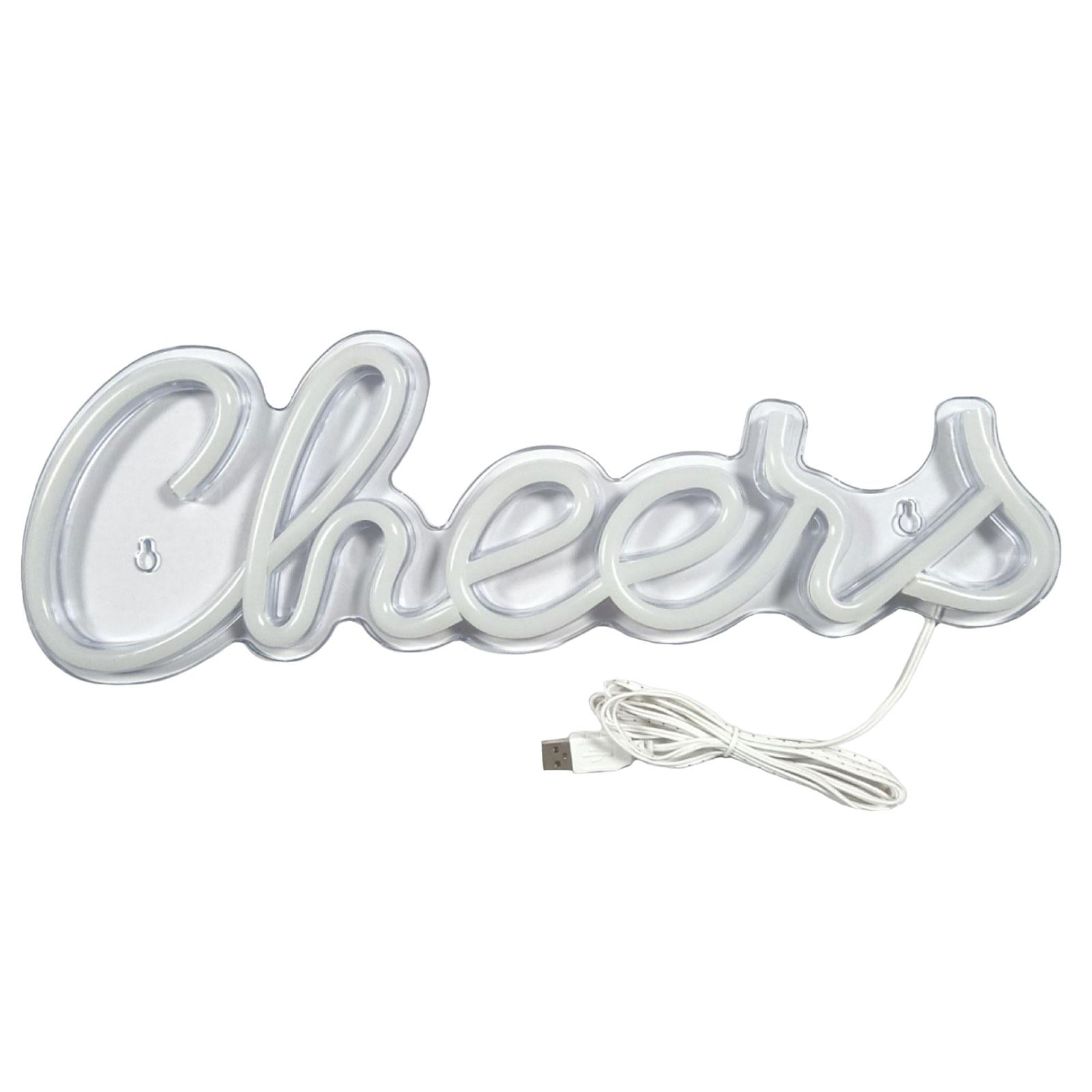 Magideal - Cheers Led Sign Lighting Bar Club Restaurant Game Room Lamp Fixture Luces De Melocotón Decorativo Para Dormitorio Boda Al Aire Libre Home Cafe