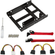 thumbnail image 2 of Kit adaptador de bahía de unidad de 2,5" a 3,5", bandeja conversora, soporte de montaje para HDD/SSD, cable de extensión de alimentación divisor, 2 conectores IDE macho de 4 pines a 2 conectores SATA, 2 of 8