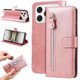 thumbnail image 1 of Funda tipo cartera para Tecno Spark 40 4G con bolsillo con cremallera y ranuras para tarjetas – Función de soporte Rosa, 1 of 5