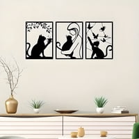 Genérico - Cuadro Decorativo Artesanal Gatos Amorosos