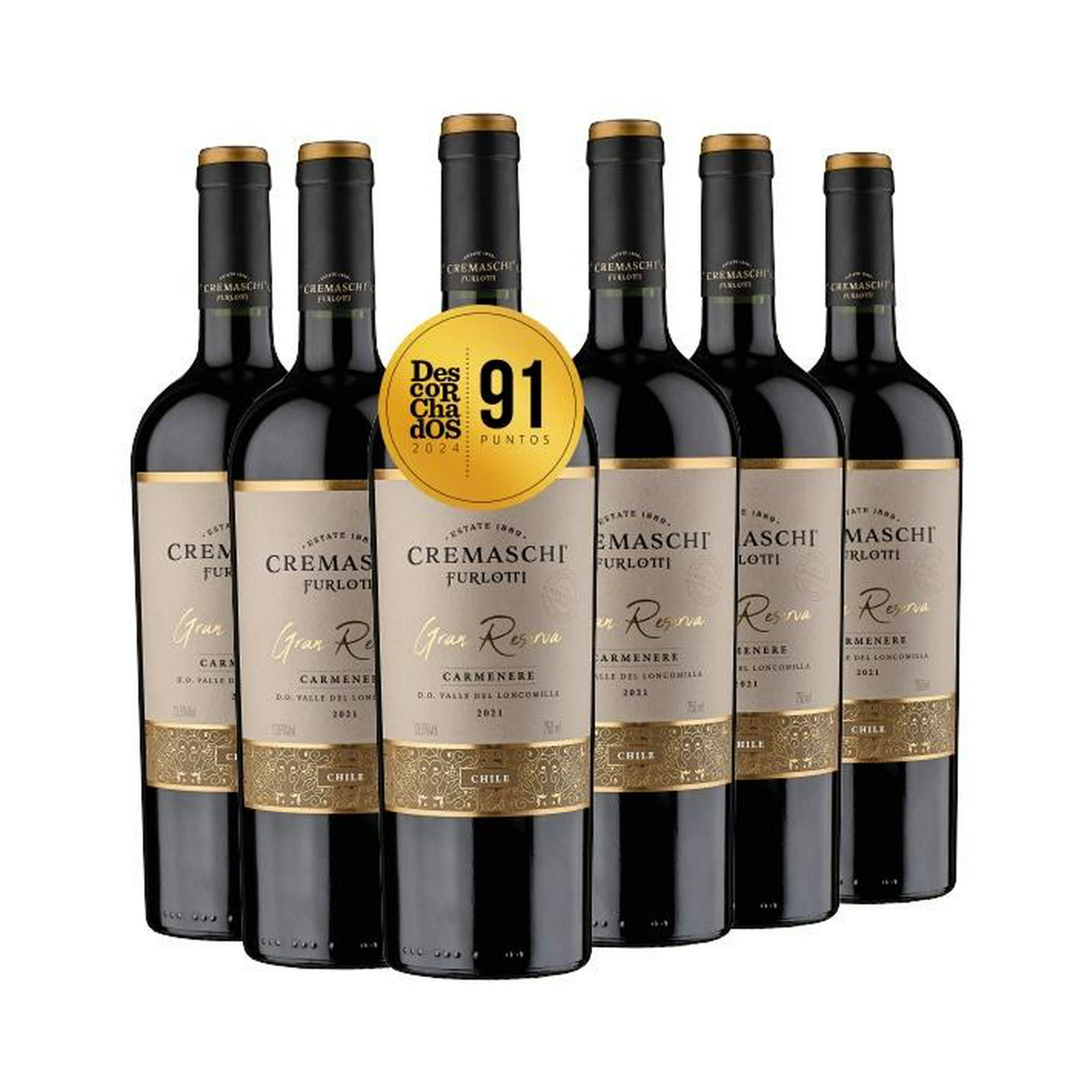 Cremaschi Furlotti - Pack X6 Vino Carmenere Gran Reserva 13,5% 750ml