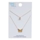 thumbnail image 2 of Set de 2 collares Time and Tru bañados en oro de 18 in con mariposa, 2 of 3