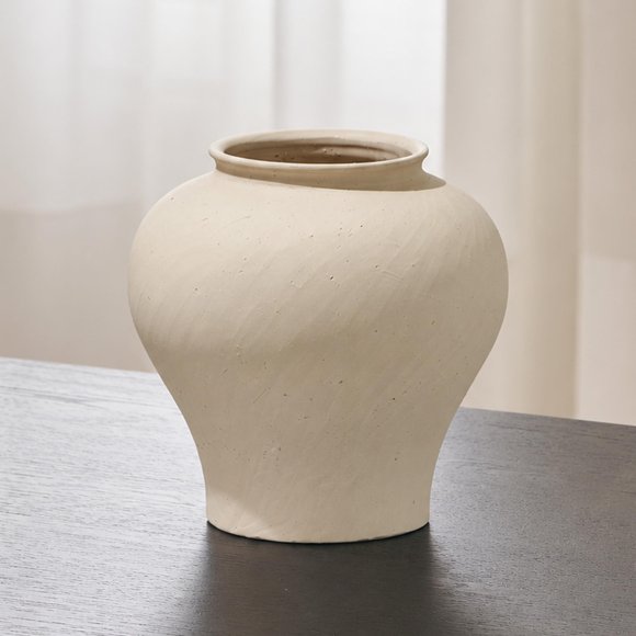 Jarrón LB2 de cerámica 25 cm blanco estilo zen rústico