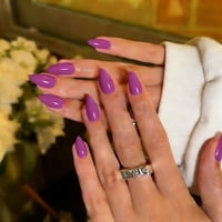 Kit De Uñas Postizas Joyvvew Cortas Almendra Morado 30 Piezas