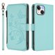 thumbnail image 2 of Funda Cartera Mariposa para [iPhone 13] con Soporte y Cremallera Verde menta, 2 of 6