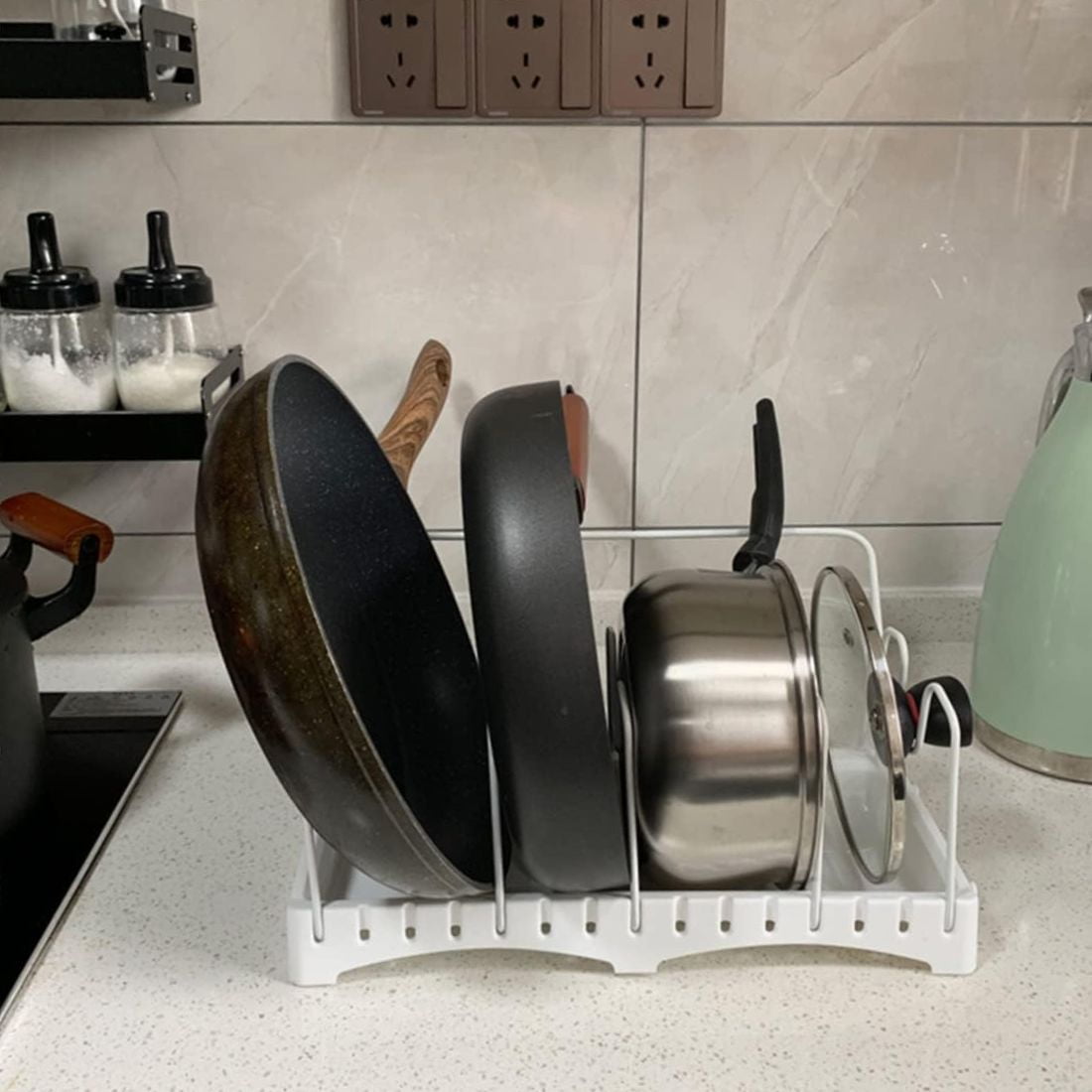 Bazuca - Organizador De Sartenes Y Ollas Para Estante Cocina Blanco