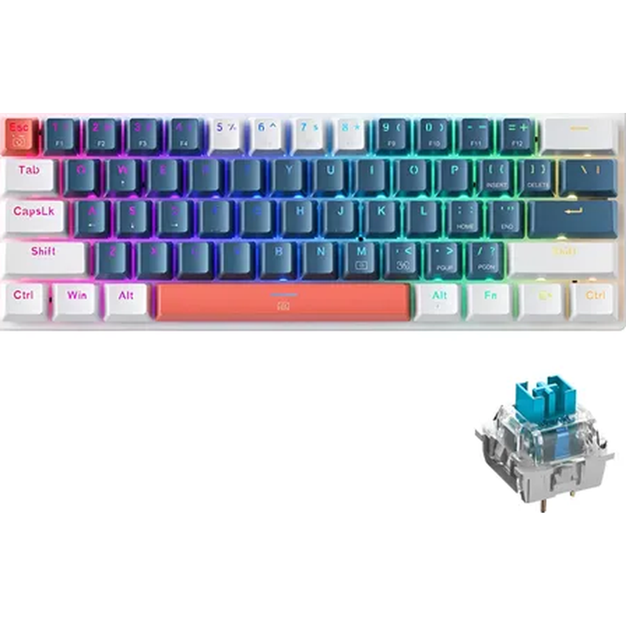 Genérico - Teclado Mecánico Gamer 60% Machenike Rgb