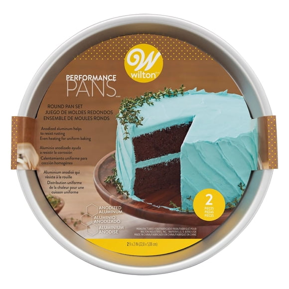 Moldes para tartas Wilton Performance, redondos de aluminio, 22,8 cm, paquete de 2