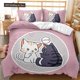 thumbnail image 1 of v1118 Bed Sheets Cat Duvet Cover Set Cute Cartoon Cat Twin Bedding Sets For Boys Girls Animal Cat Pattern Queen King Size Polyester Qulit Cover 3-Piece Bedding Set (1 Duvet Cover + 2 Pillow Shams) Bed, 1 of 5