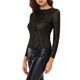 thumbnail image 4 of INSPIRE CHIC Top de Mujer de Manga Larga Brillante con Purpurina Brillante Metálico Talla M Negro Brillante, 4 of 6