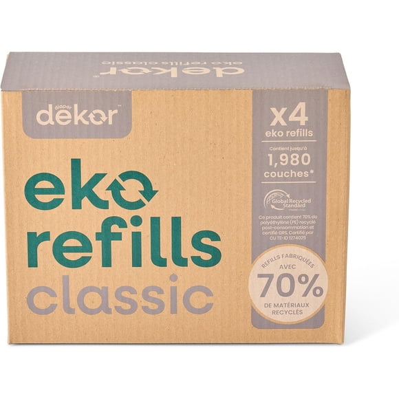 Diaper Dekor CLASSIC Diaper Pail Refills 4 Count Unscented