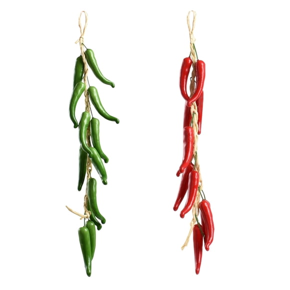 Guirnalda de Chiles Artificiales VIOCIWUO 55 cm Rojo y Verde (2 unidades)