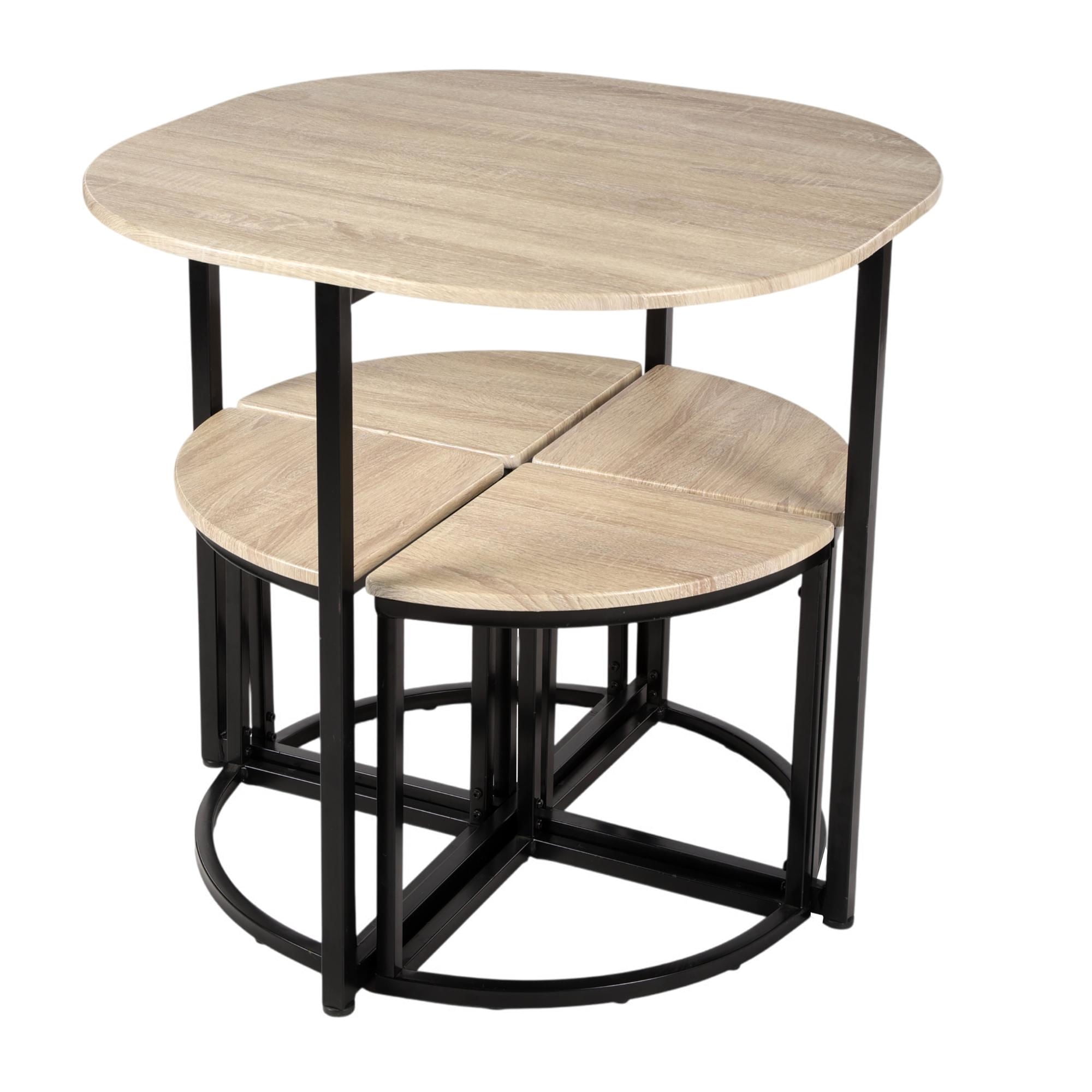 Mainstays - Juego Comedor Magallanes Jolie 4 Sillas Natural - Blanco