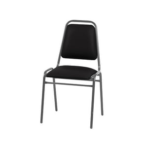 Incatex - Silla Auditorio Cuero Ecológico Negro Estructura Metálica