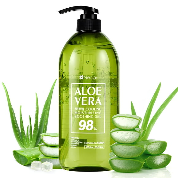 Gel de aloe vera Neclar 98% para aliviar las quemaduras solares, 1000 ml