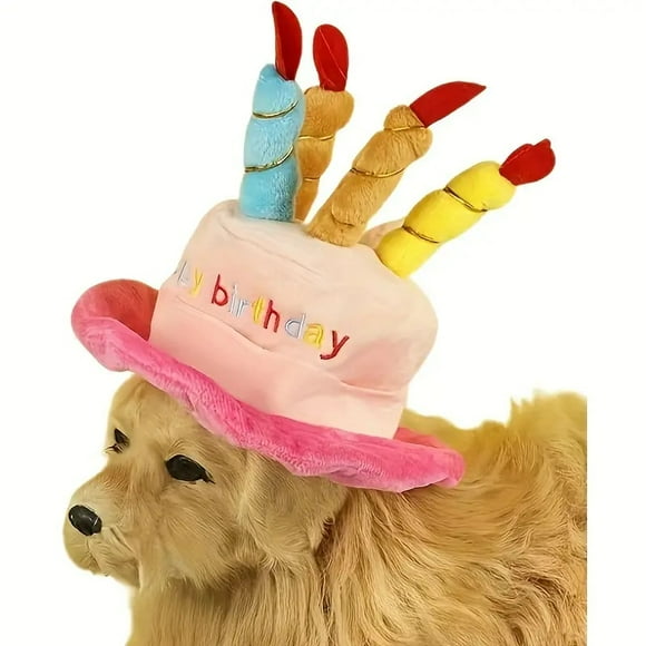 Gorro De Cumpleaños Para Gatos, Perros, Mascotas, color rosado