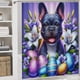 thumbnail image 5 of Bulldog francés-theme 4-Piece Shower Curtain Set with Rugs, Waterproof Bathroom Decor Set Includes Bath Mat, U-Shaped Rug, Toilet Lid Cover and Curtain with Hooks, 5 of 6