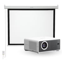 Proyector Portátil Hexa 8000Lm + Telón Eléctrico 100"" Levo