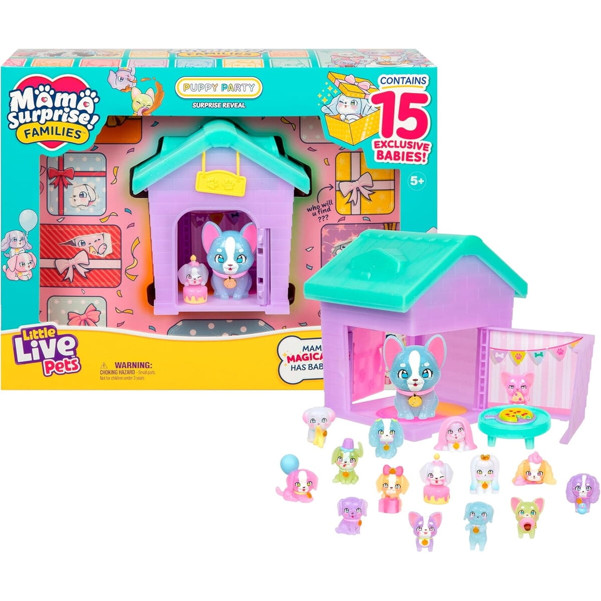 Set Casa Perritos Little Live Pets Mama Surprise 15 Mini Pups