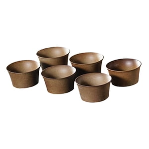 Bothyi - 6 Piezas Tazas De Té De Cerámica China Tazón De Té De 50 Ml Para Cafetería Viajes Hotel Marrón