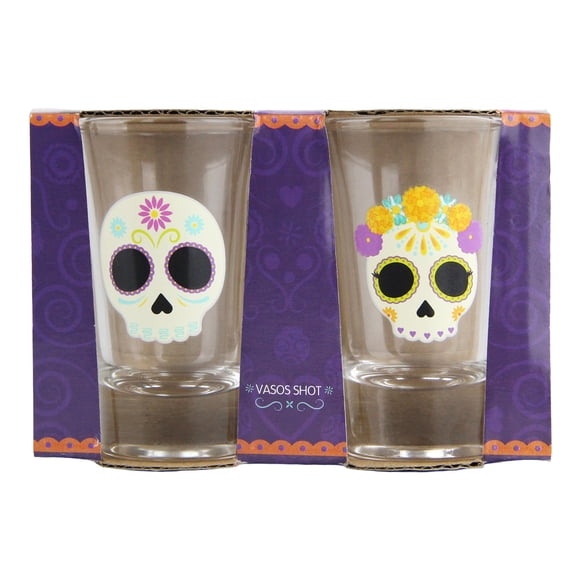 Set 2 vasos shot diseño calavera