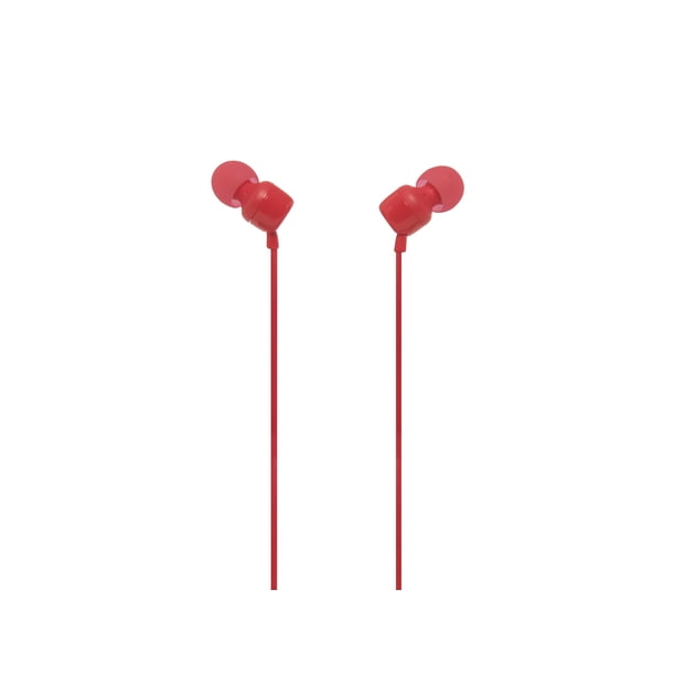 Auriculares intraurales JBL Tune 110 con cable y control remoto de 1 botón, color rojo