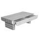 thumbnail image 3 of Coffee Table with Grey Wood Texture Tabletop, Mid Century Modern Coffee Table with Fluted Drawer, Coffee Table for Living Room, Office, 3 of 3