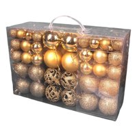 Magideal - 100 Piezas Adornos Decoraciones Para Árboles Bolas Navidad Decoraciones Diy Inastillables Para Año Nuevo Aniversario Fiesta Compromiso Vacaciones , Estilo Un Oro 100 Piezas Largo