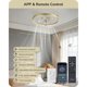 thumbnail image 3 of Ventilador de Techo EDISHINE 20in Luz LED Montaje Empotrado Oro, 3 of 3