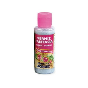 Barniz Fantasia Con Glitter. 60Ml. Acrilex Plateado