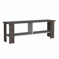 Fmfurniture - Rack Tv 50 Con 2 Repisas Fm-031O Café Oscuro Y Blanco