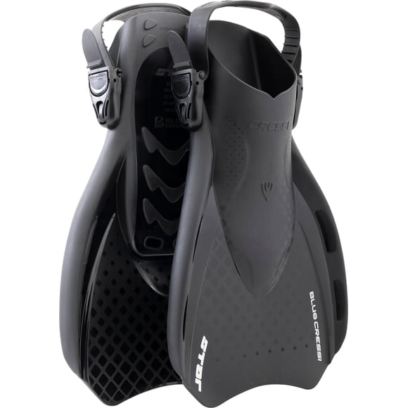 Fins Cressi Star, corto, ajustable, con tacón abierto, color negro/negro, XS