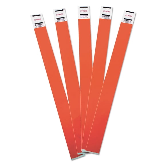 Pulseras para Control de Multitudes Advantus 75441, Numeradas Secuencialmente, 10 x 1.9 cm, Rojas, Paquete de 100