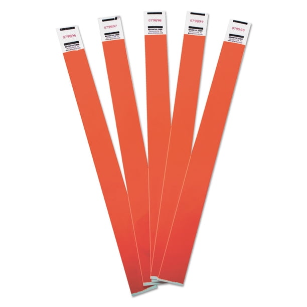 Pulseras para Control de Multitudes Advantus 75441, Numeradas Secuencialmente, 10 x 1.9 cm, Rojas, Paquete de 100